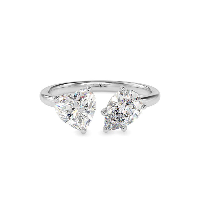 1.87Ct Heart & Pear Lab-Grown Diamond Toi Et Moi Gold Ring