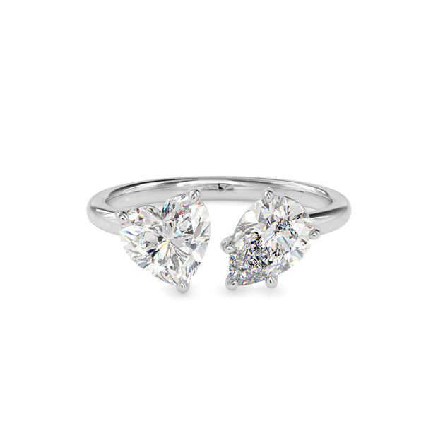 1.87Ct Heart & Pear Lab-Grown Diamond Toi Et Moi Gold Ring