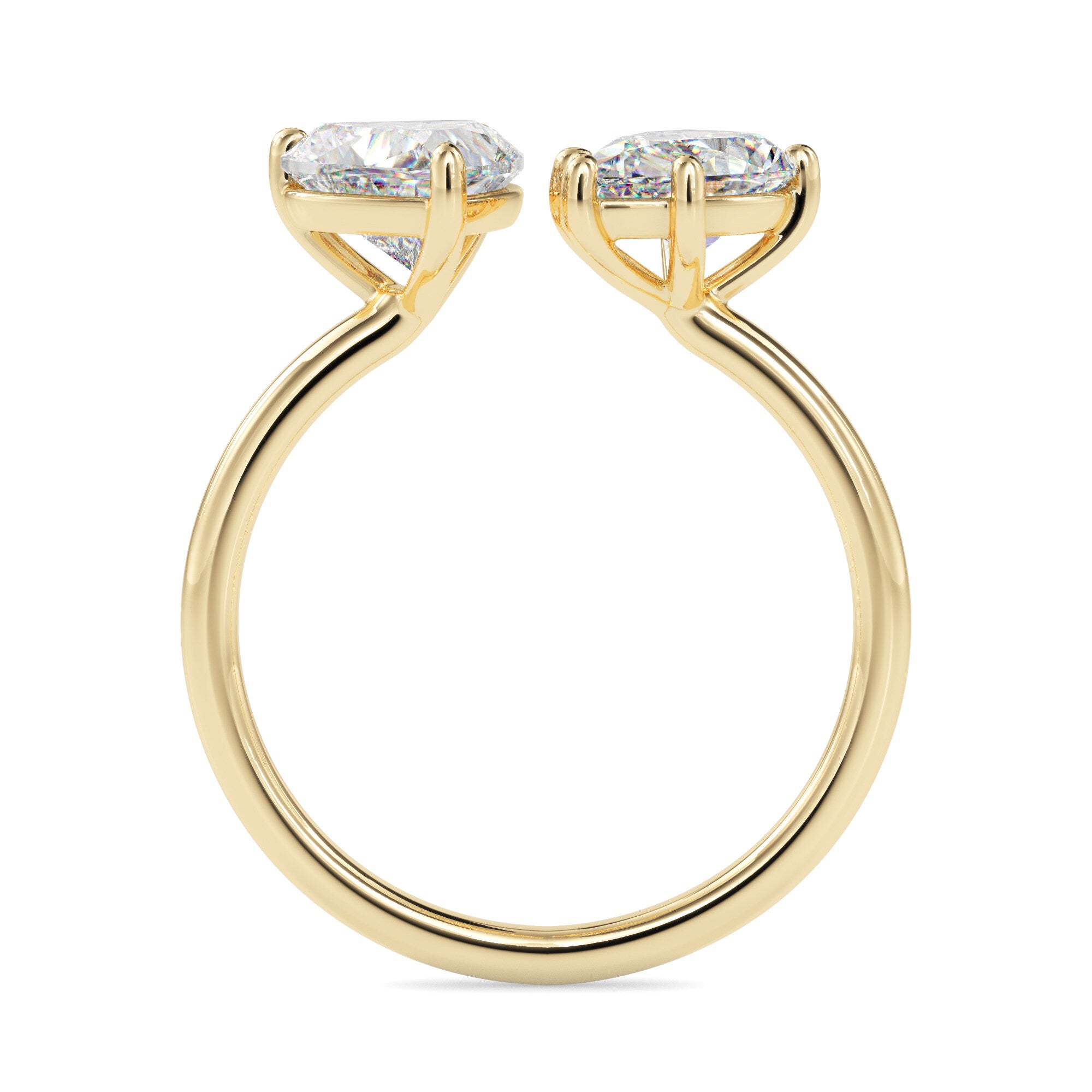 1.87Ct Heart & Pear Lab-Grown Diamond Toi Et Moi Gold Ring