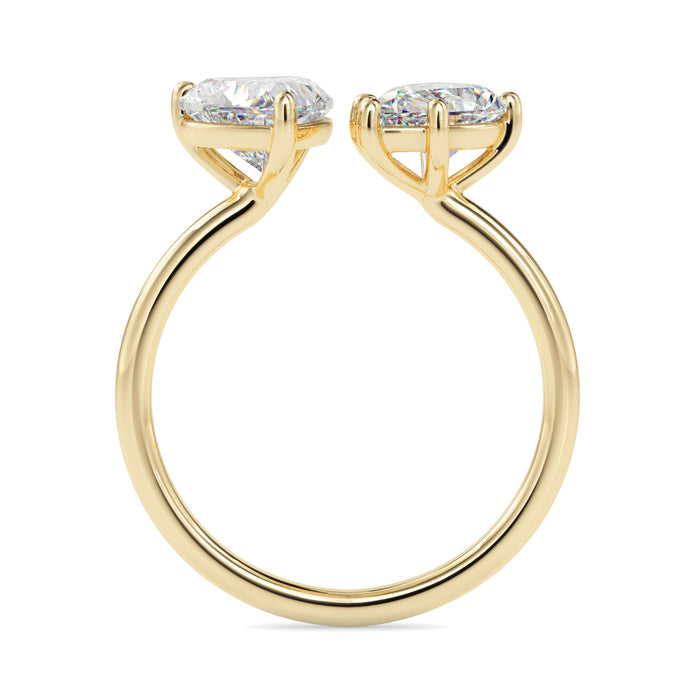 1.87Ct Heart & Pear Lab-Grown Diamond Toi Et Moi Gold Ring