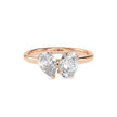 1.88Ct Oval & Pear Lab-Grown Diamond Toi Et Moi Gold Ring
