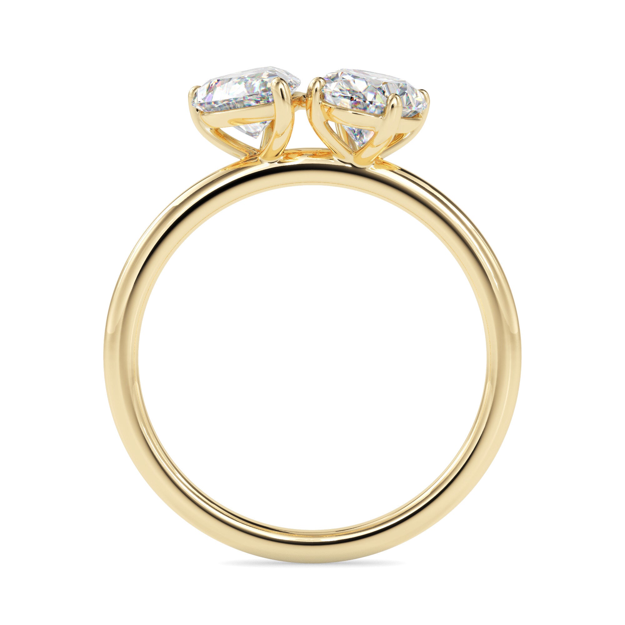 1.88Ct Oval & Pear Lab-Grown Diamond Toi Et Moi Gold Ring