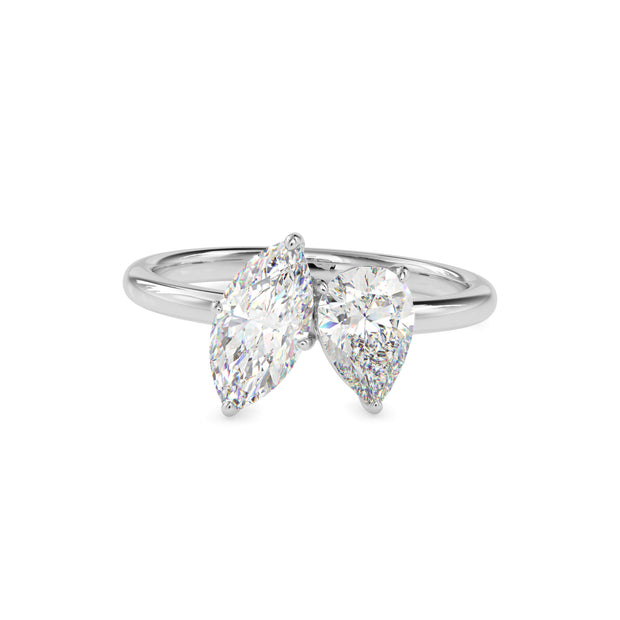 1.75Ct Marquise & Pear Lab-Grown Diamond Toi Et Moi Gold Ring