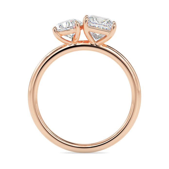 1.93Ct Princess & Pear Lab-Grown Diamond Toi Et Moi Gold Ring