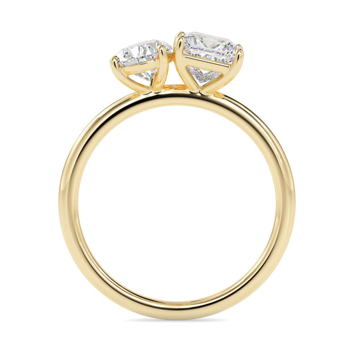 1.93Ct Princess & Pear Lab-Grown Diamond Toi Et Moi Gold Ring