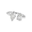 1.85Ct Marquise & Pear Open Gap Lab-Grown Diamond Toi Et Moi Gold Ring
