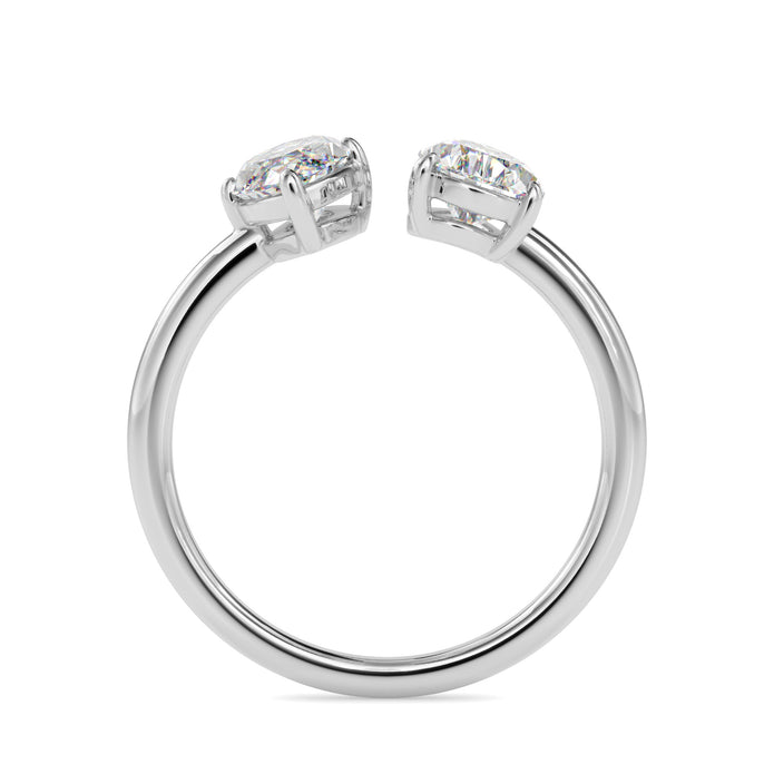 1.85Ct Marquise & Pear Open Gap Lab-Grown Diamond Toi Et Moi Gold Ring