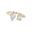 1.85Ct Marquise & Pear Open Gap Lab-Grown Diamond Toi Et Moi Gold Ring