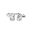1.89Ct Oval & Pear Open Gap Lab-Grown Diamond Toi Et Moi Gold Ring