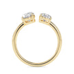1.89Ct Oval & Pear Open Gap Lab-Grown Diamond Toi Et Moi Gold Ring