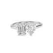 1.99Ct Emerald & Heart Lab-Grown Diamond Toi Et Moi Gold Ring