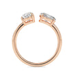 1.80Ct Pear & Oval Open Gap Lab-Grown Diamond Toi Et Moi Gold Ring