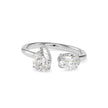 1.80Ct Pear & Oval Open Gap Lab-Grown Diamond Toi Et Moi Gold Ring