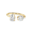 1.80Ct Pear & Oval Open Gap Lab-Grown Diamond Toi Et Moi Gold Ring