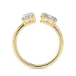 1.80Ct Pear & Oval Open Gap Lab-Grown Diamond Toi Et Moi Gold Ring