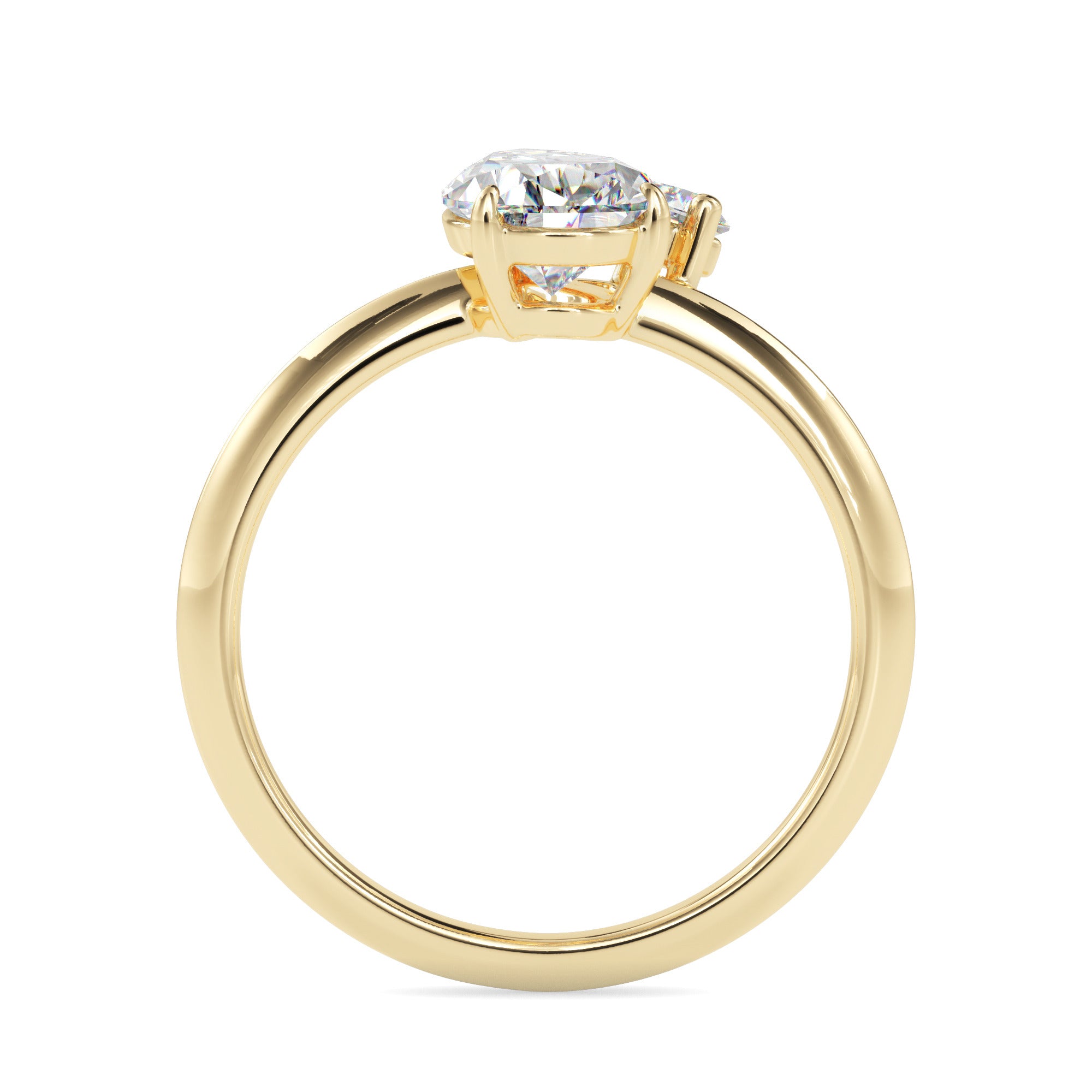 1.88Ct Pear & Baguette Lab-Grown Diamond Toi Et Moi Gold Ring
