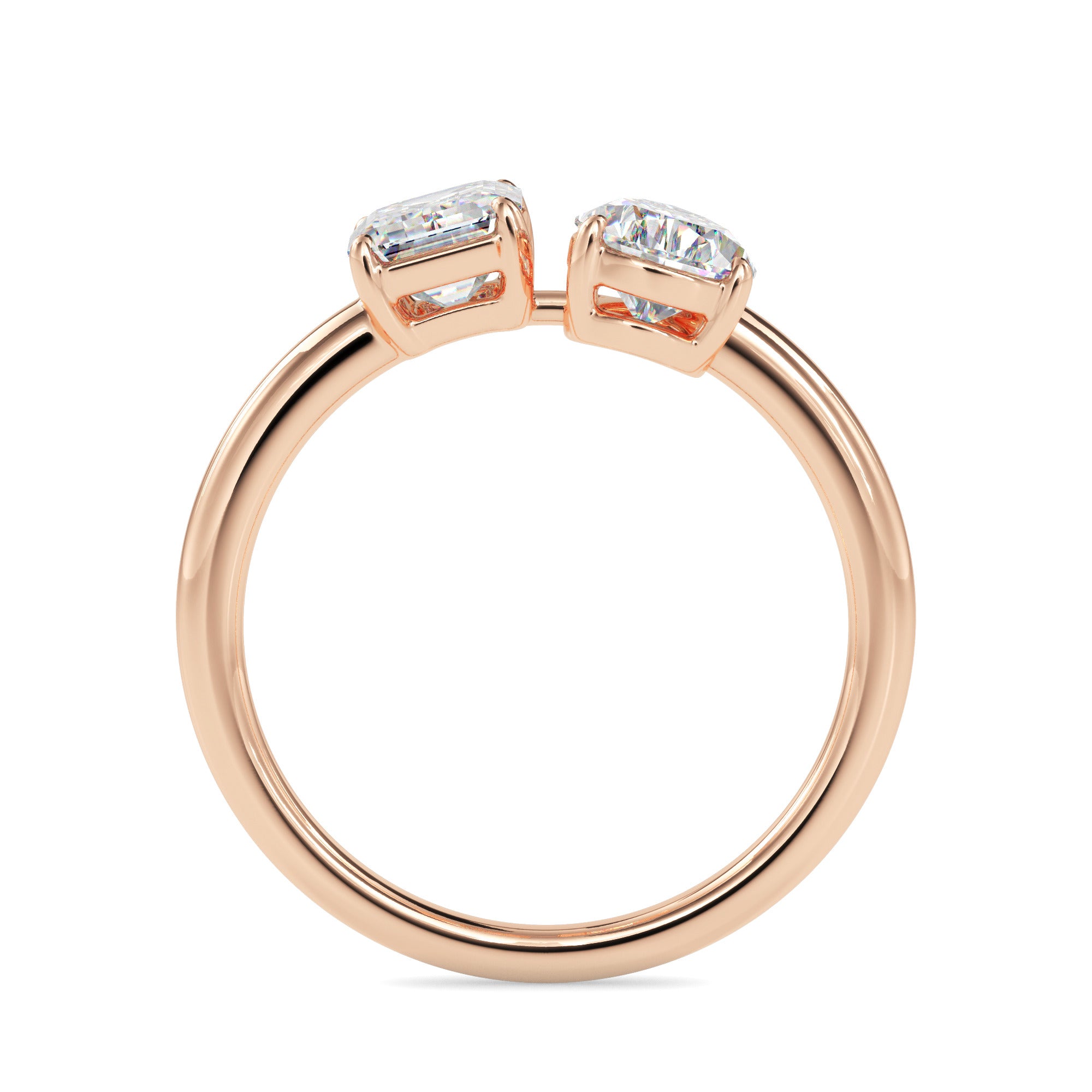 1.88Ct Pear & Emerald Lab-Grown Diamond Toi Et Moi Gold Ring