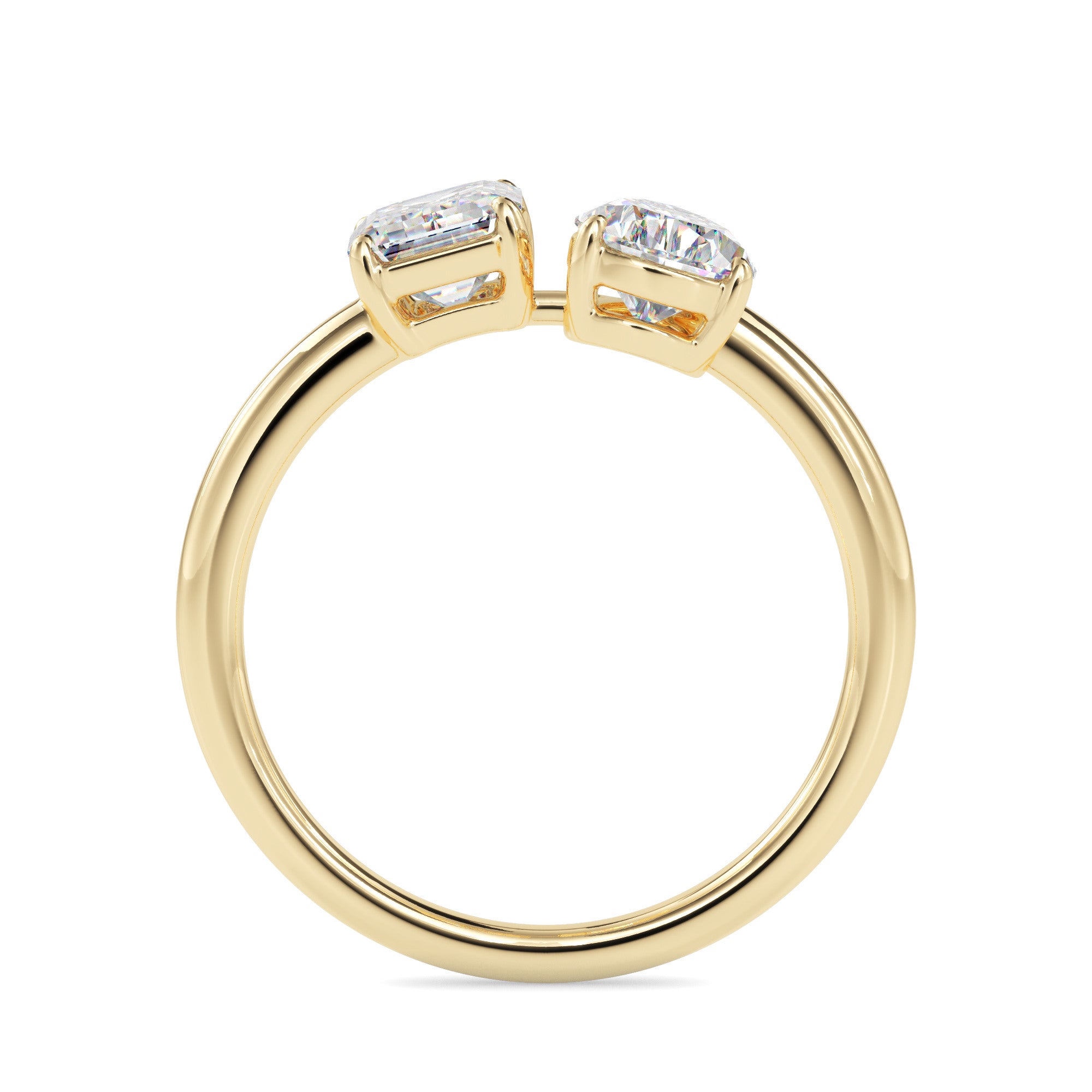 1.88Ct Pear & Emerald Lab-Grown Diamond Toi Et Moi Gold Ring