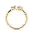 1.88Ct Pear & Emerald Lab-Grown Diamond Toi Et Moi Gold Ring