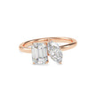 1.95Ct Emerald & Marquise Lab-Grown Diamond Toi Et Moi Gold Ring