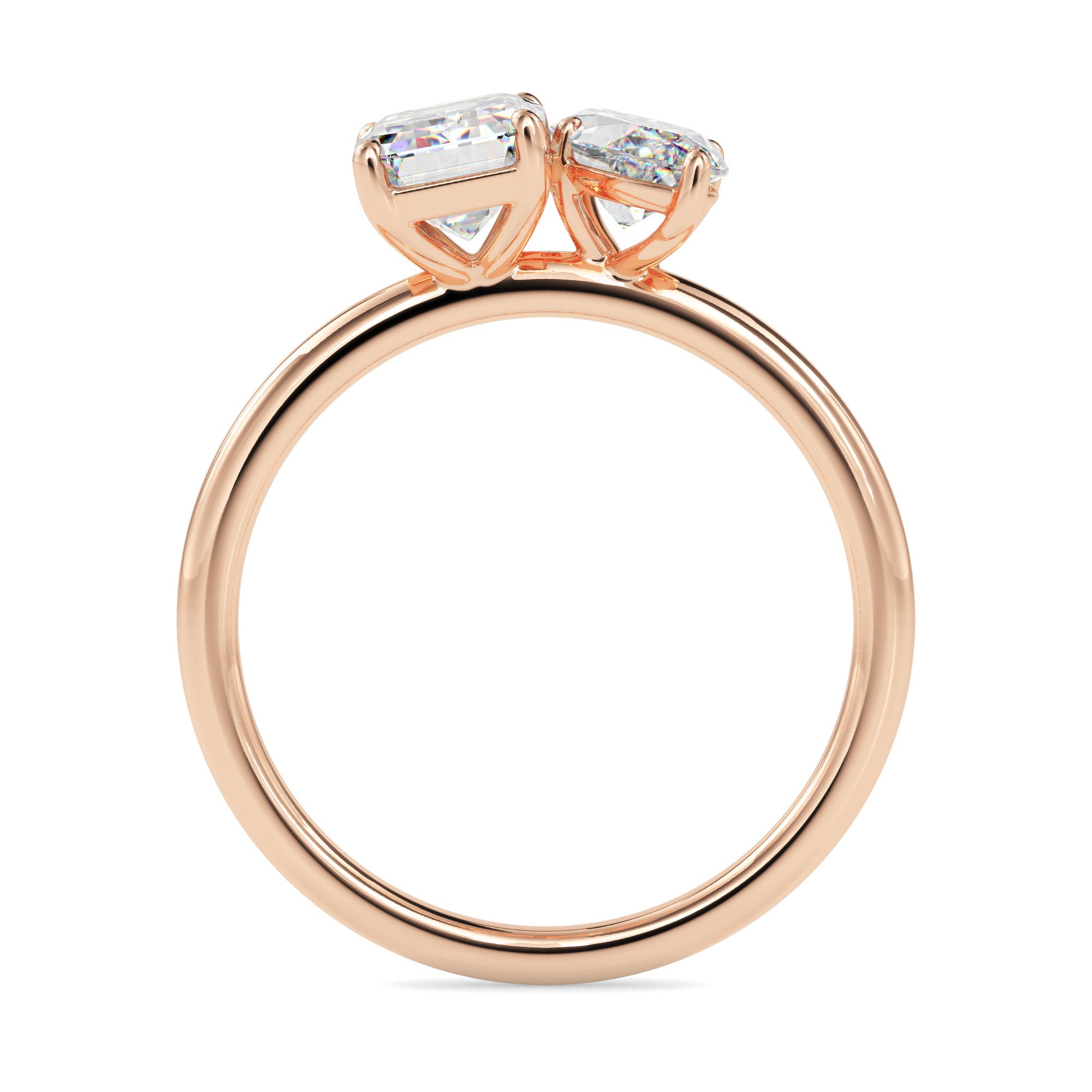 1.95Ct Emerald & Marquise Lab-Grown Diamond Toi Et Moi Gold Ring