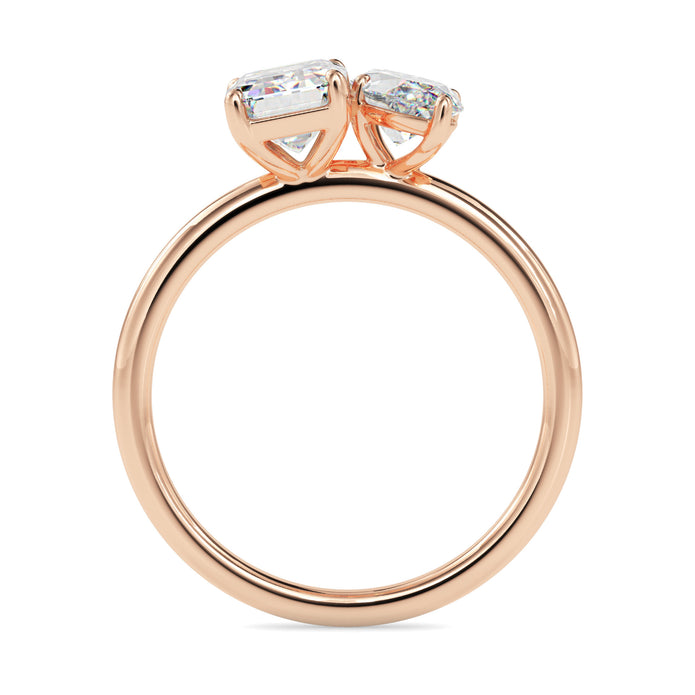 1.95Ct Emerald & Marquise Lab-Grown Diamond Toi Et Moi Gold Ring