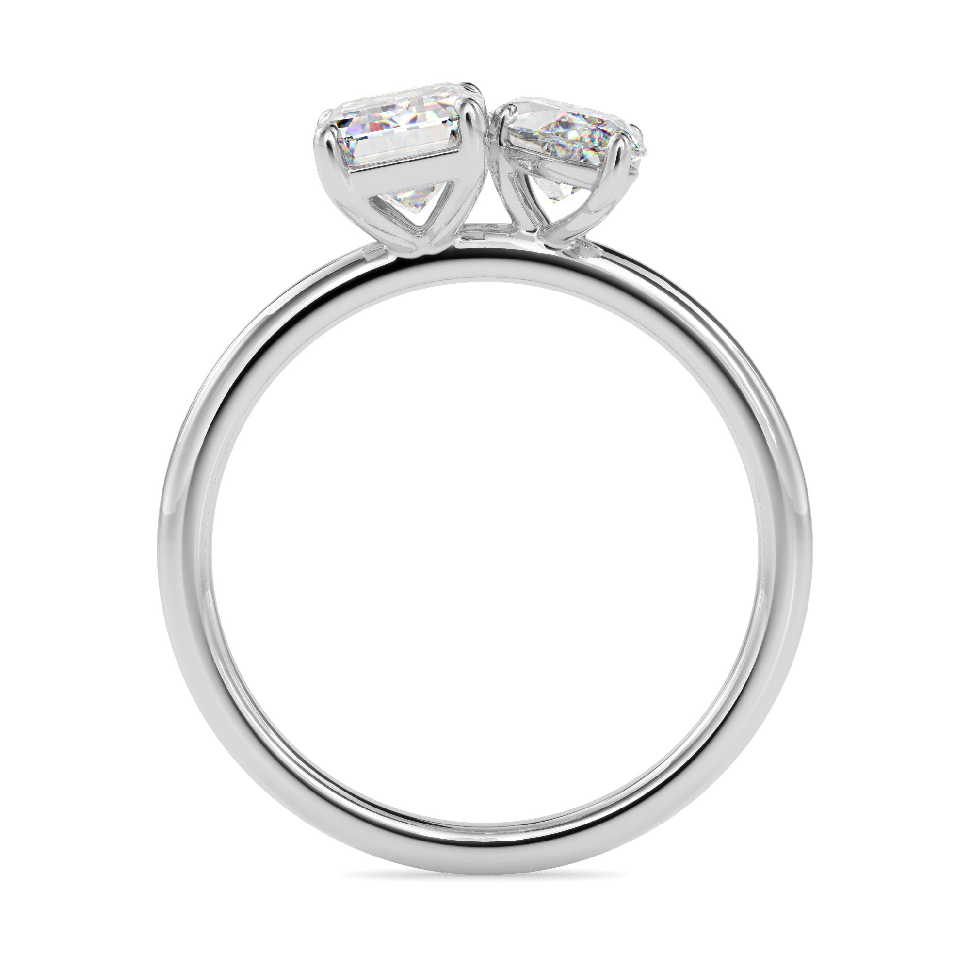 1.95Ct Emerald & Marquise Lab-Grown Diamond Toi Et Moi Gold Ring