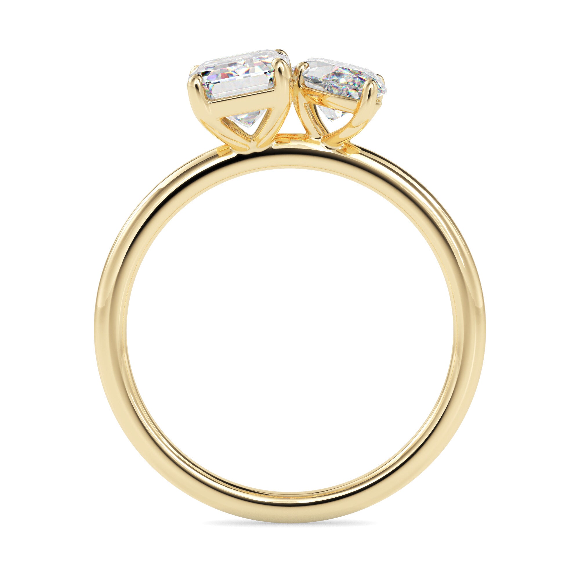 1.95Ct Emerald & Marquise Lab-Grown Diamond Toi Et Moi Gold Ring