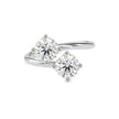 2.06Ct Round Bypass Lab-Grown Diamond Toi Et Moi Gold Ring