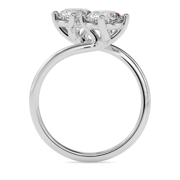 2.06Ct Round Bypass Lab-Grown Diamond Toi Et Moi Gold Ring