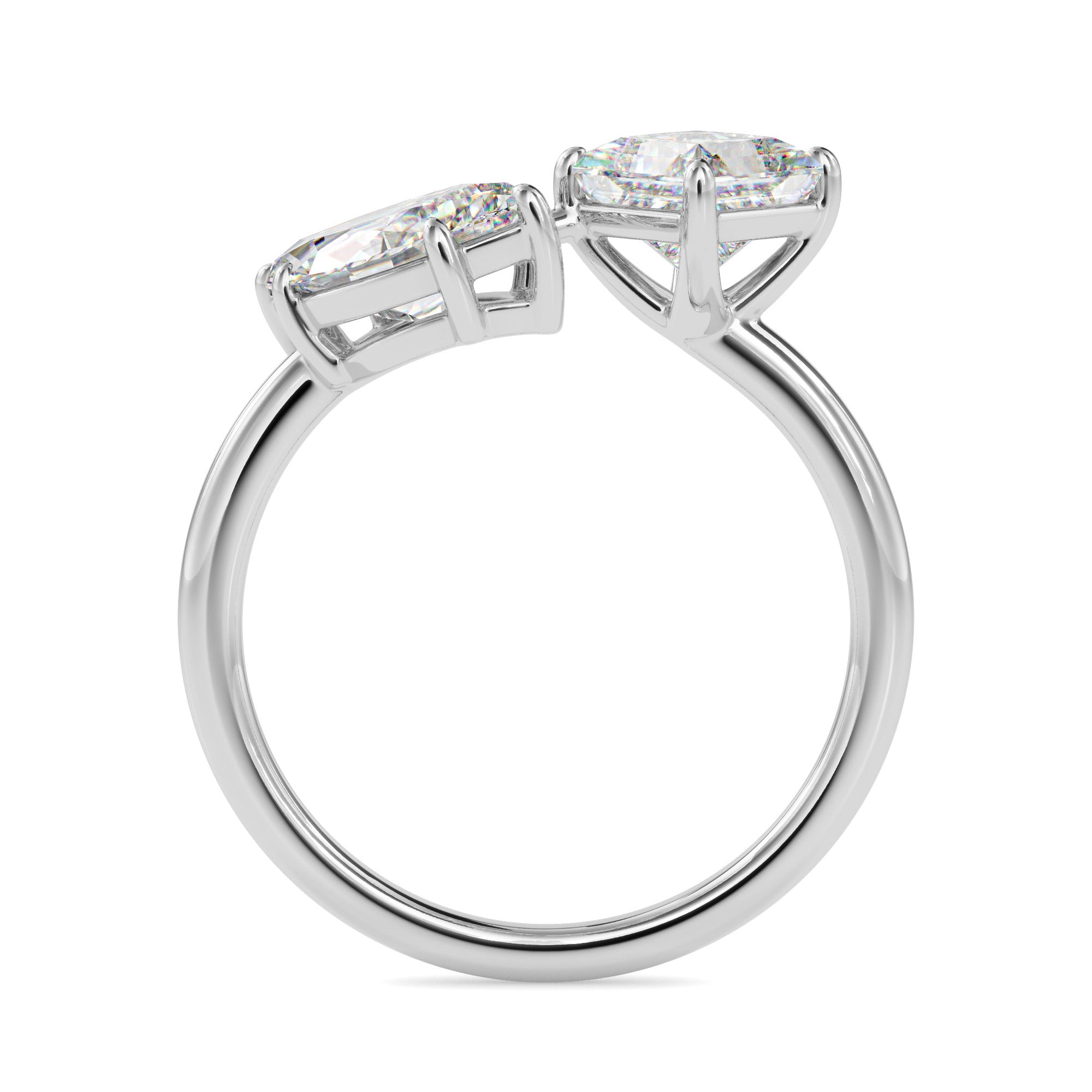 2.00Ct Marquise & Princess Lab-Grown Diamond Toi Et Moi Gold Ring