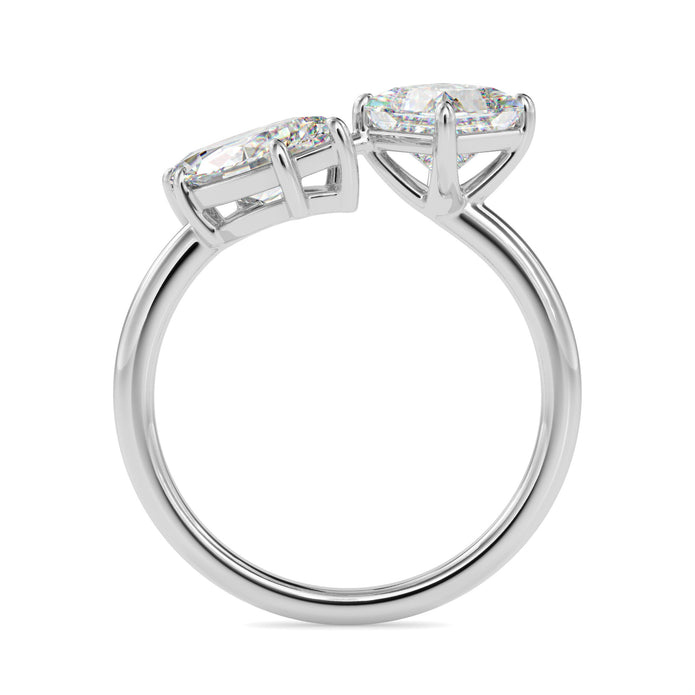 2.00Ct Marquise & Princess Lab-Grown Diamond Toi Et Moi Gold Ring