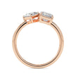 1.90Ct Emerald & Princess Lab-Grown Diamond Toi Et Moi Gold Ring