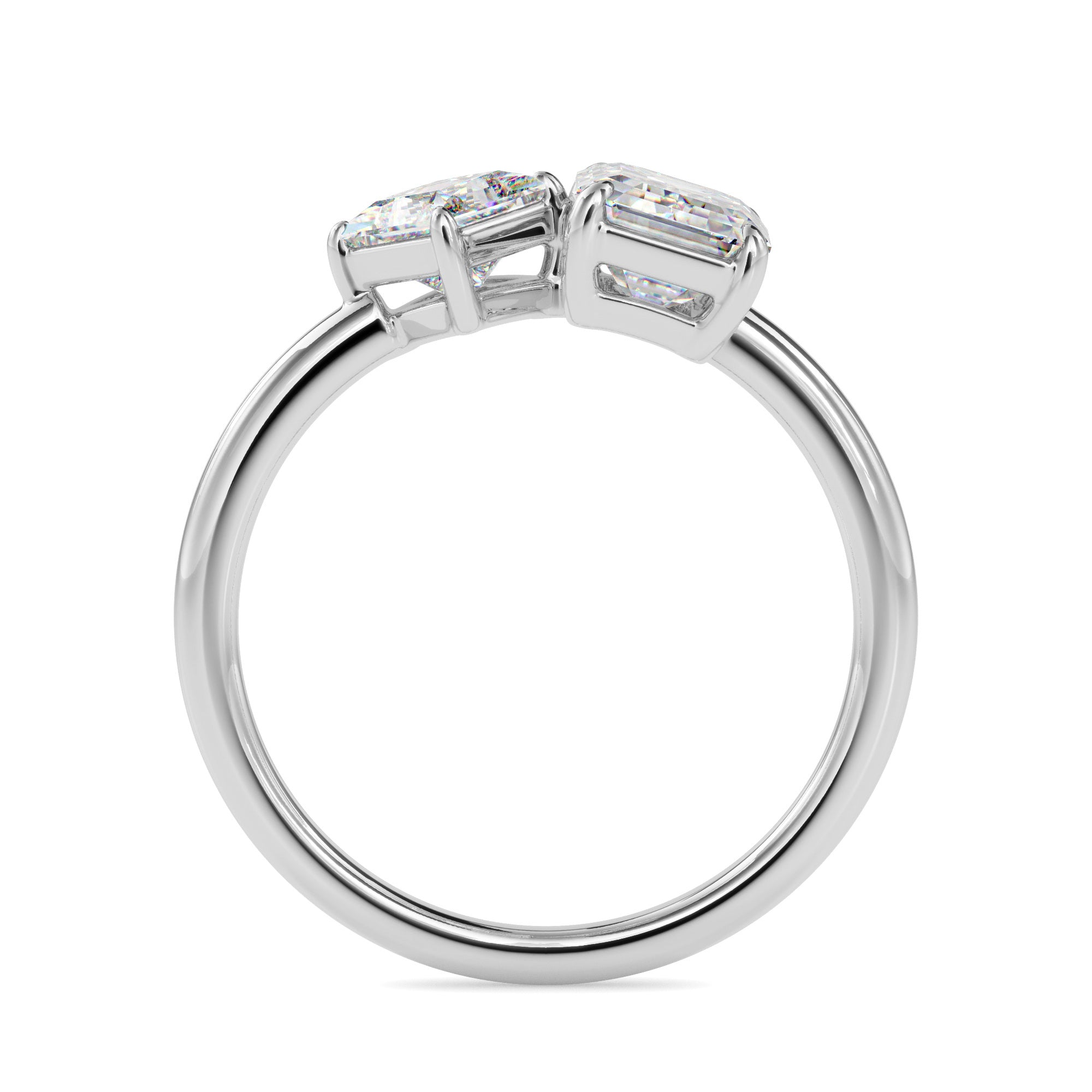 1.90Ct Emerald & Princess Lab-Grown Diamond Toi Et Moi Gold Ring
