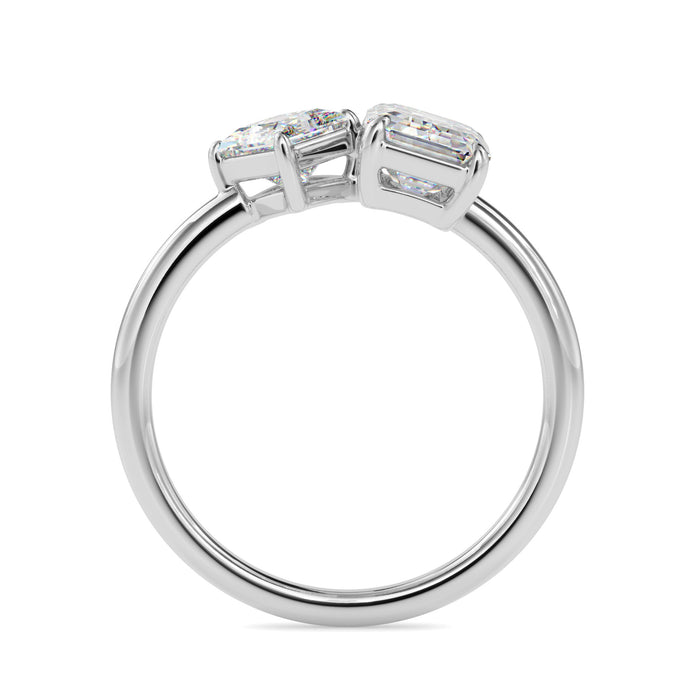 1.90Ct Emerald & Princess Lab-Grown Diamond Toi Et Moi Gold Ring