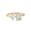 1.90Ct Emerald & Princess Lab-Grown Diamond Toi Et Moi Gold Ring