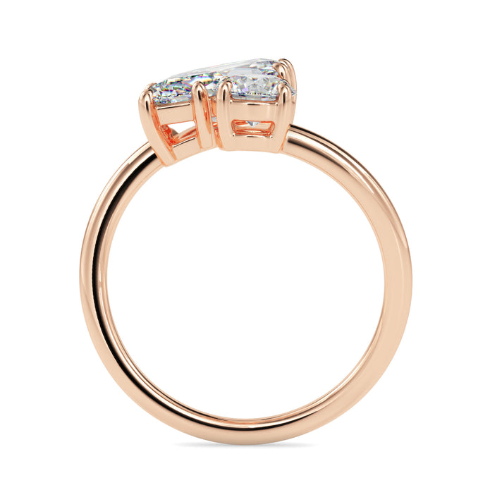 1.88Ct Round & Marquise Lab-Grown Diamond Toi Et Moi Gold Ring