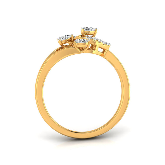 0.24Ct Leaf Like Design Pear Cut Prong Set Lab-Grown Diamond Ring