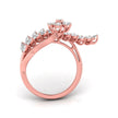 0.76Ct Leaf & Floral Design Marquise And Round Cut Lab-Grown Diamond Ring