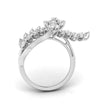 0.76Ct Leaf & Floral Design Marquise And Round Cut Lab-Grown Diamond Ring