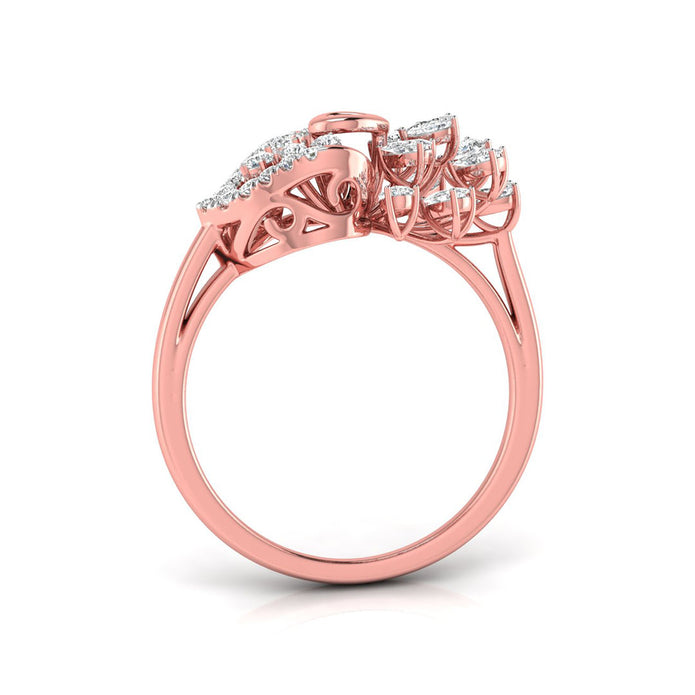0.37Ct Asymmetrical Floral Burst Pear Cut Lab-Grown Diamond Ring