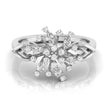 0.29Ct Round & Pear Cut Cluster Cocktail Lab-Grown Diamond Ring