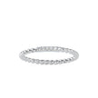 rope style pave diamond ring in white gold