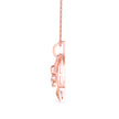 butterfly heart shape diamond necklace in rose gold