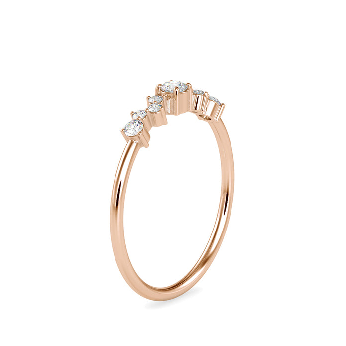 cluster style diamond ring in rose gold
