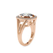 cushion bezel halo lab-grown diamond ring in rose gold