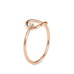 drop shape round solitaire diamond ring in rose gold