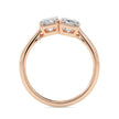 emerald cut toi et moi lab-grown diamond ring in rose gold