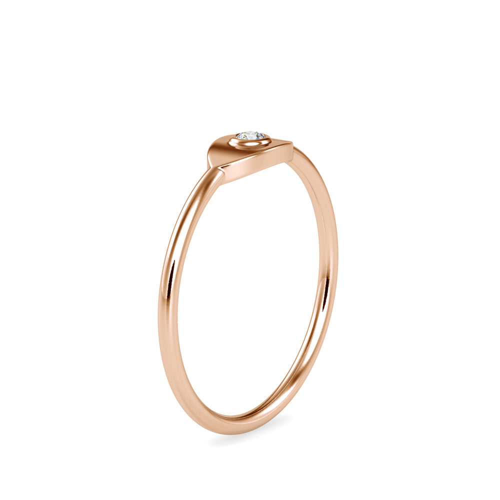 evil eye bezel diamond ring in rose gold