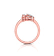 fan shape round cut lab-grown diamond ring in rose gold